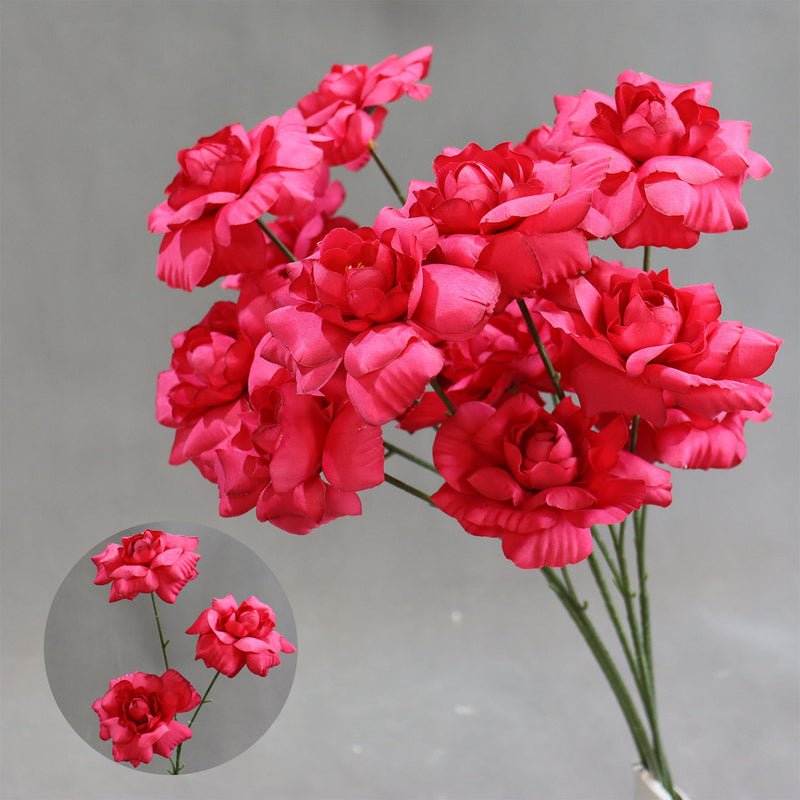 Artificial Flower Fairy's Kiss Bush, 24" Tall, Silk Wedding Aisle Decoration, 3 Blooms, Indoor Use