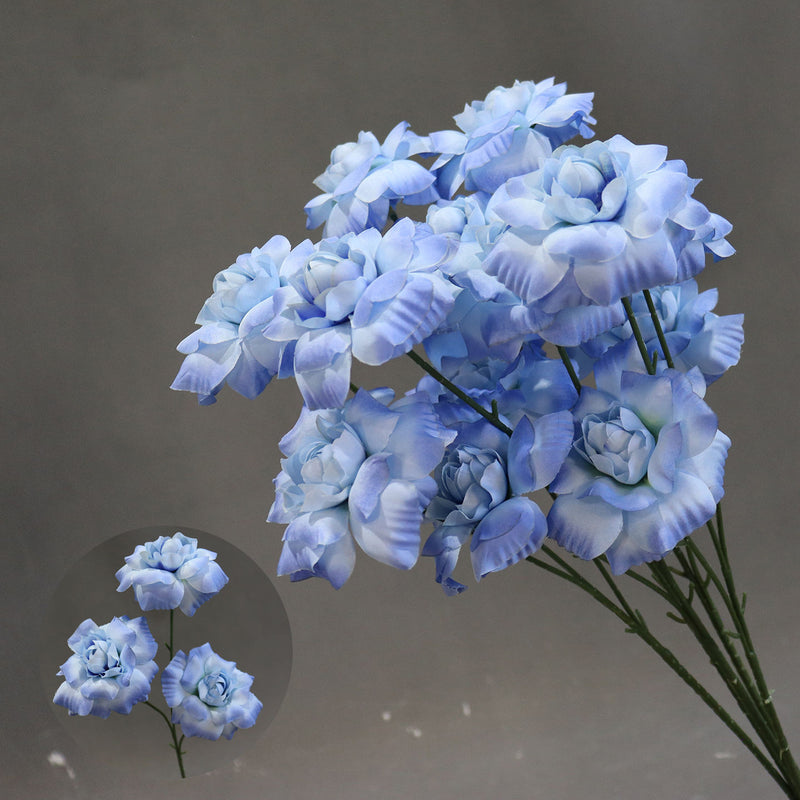 Artificial Flower Fairy's Kiss Bush, 24" Tall, Silk Wedding Aisle Decoration, 3 Blooms, Indoor Use