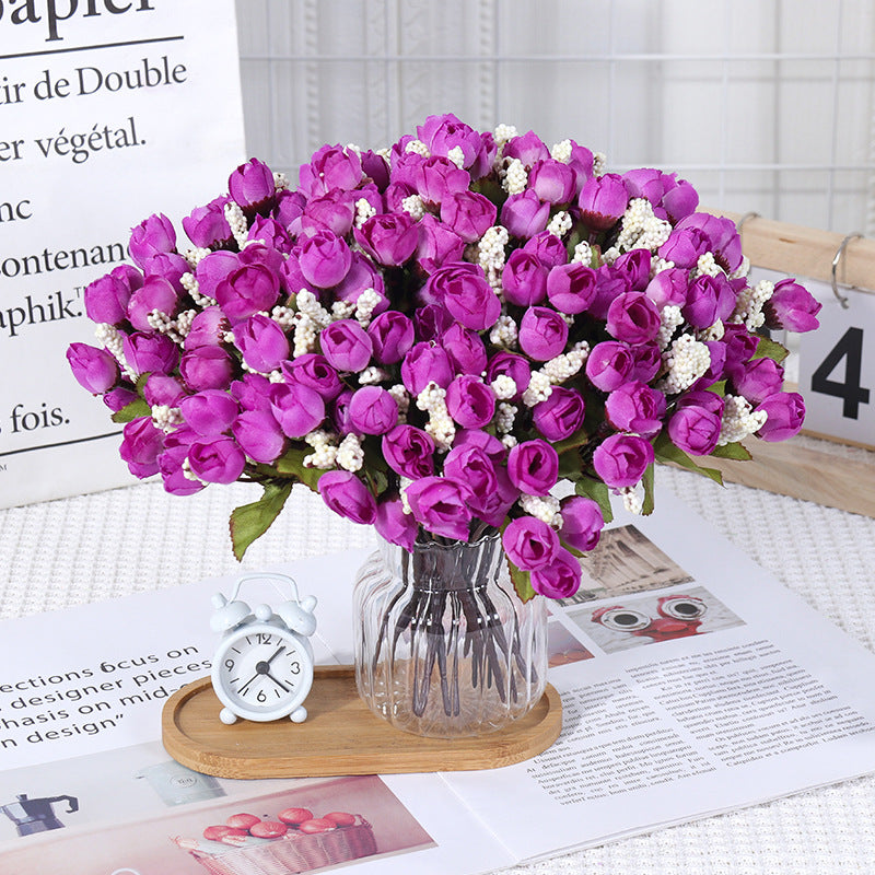 Artificial Autumn Star Bud Stems, Set of 15 Realistic Fake Flowers, 9" Tall Ins Modern Style for Home Decor, Weddings & Office Arrangements