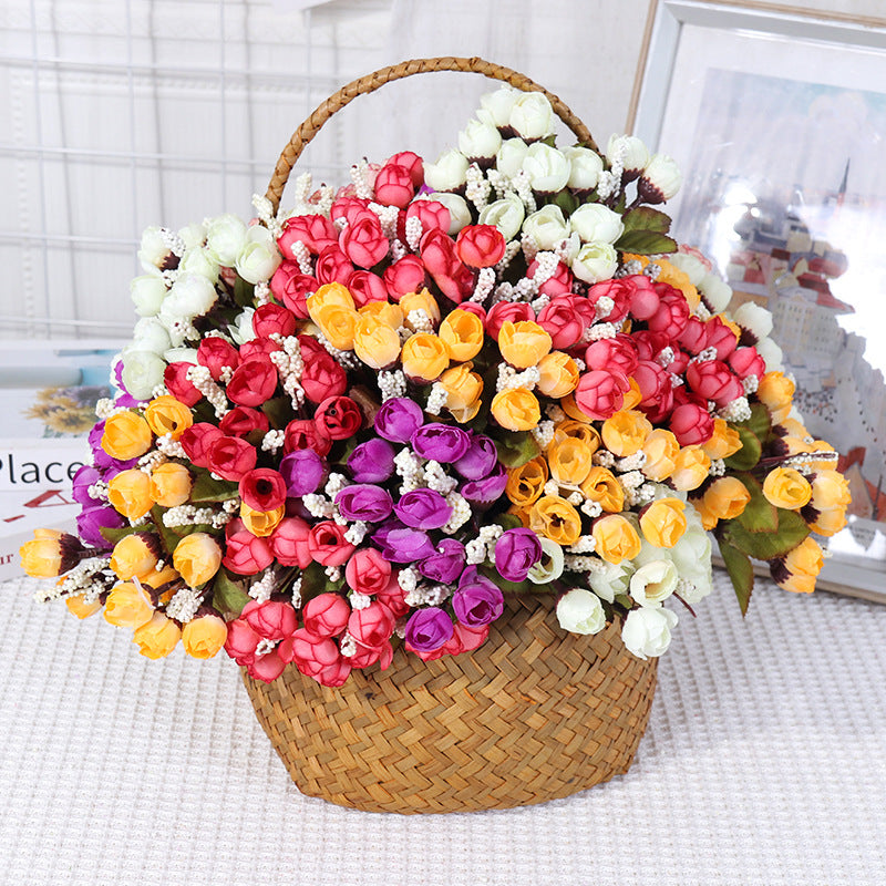 Artificial Autumn Star Bud Stems, Set of 15 Realistic Fake Flowers, 9" Tall Ins Modern Style for Home Decor, Weddings & Office Arrangements