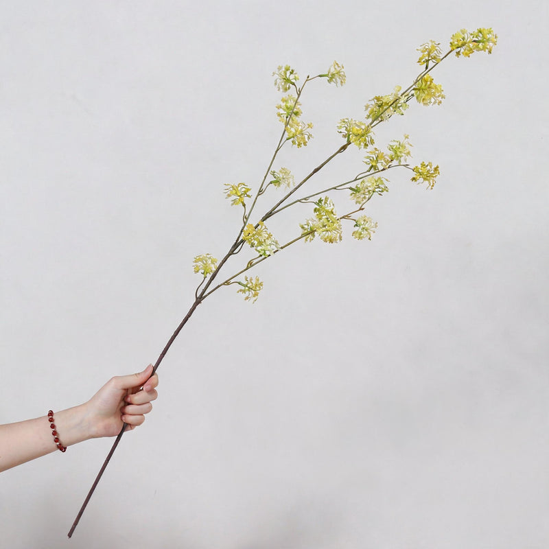 35" Artificial Pear Blossom Bush, Realistic Faux Flower Branch for Home Decor, Weddings, and Events