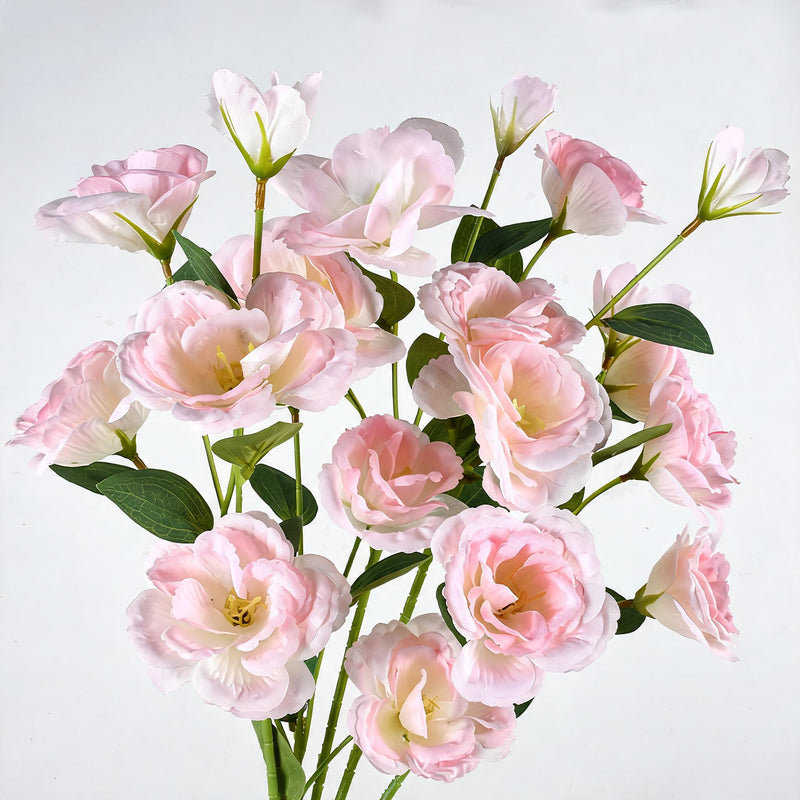Artificial Lisianthus Bush, Silk Flowers, 22" Tall, 4 Blooms, Perfect for Weddings, Home Decor, and Events