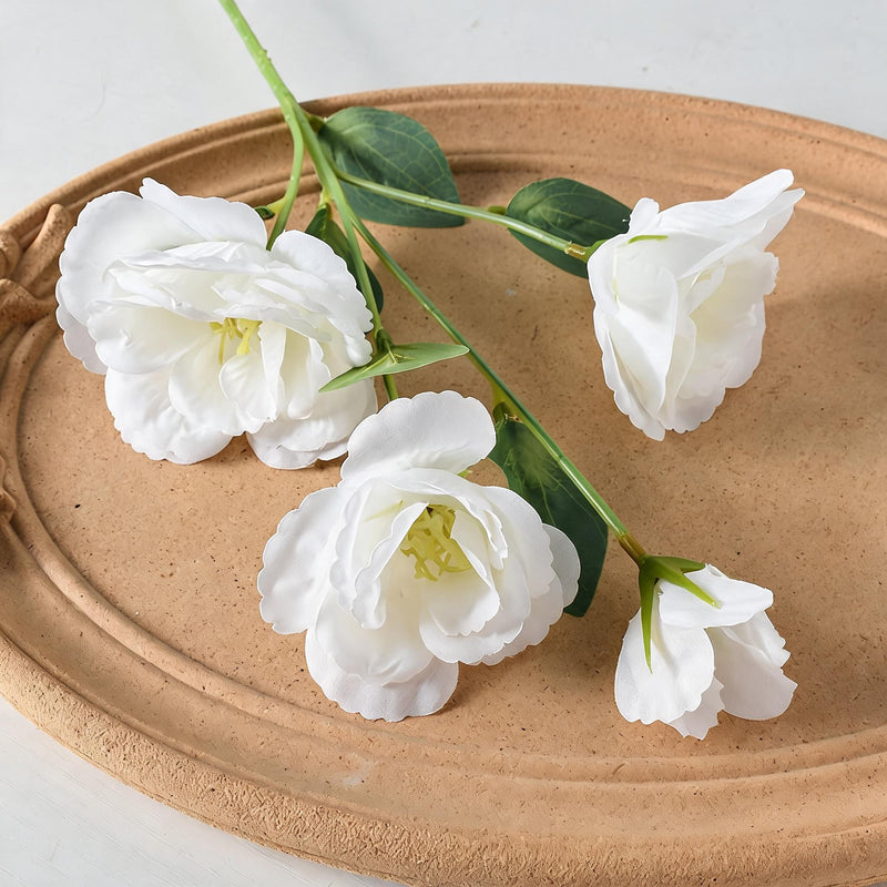 Artificial Lisianthus Bush, Silk Flowers, 22" Tall, 4 Blooms, Perfect for Weddings, Home Decor, and Events