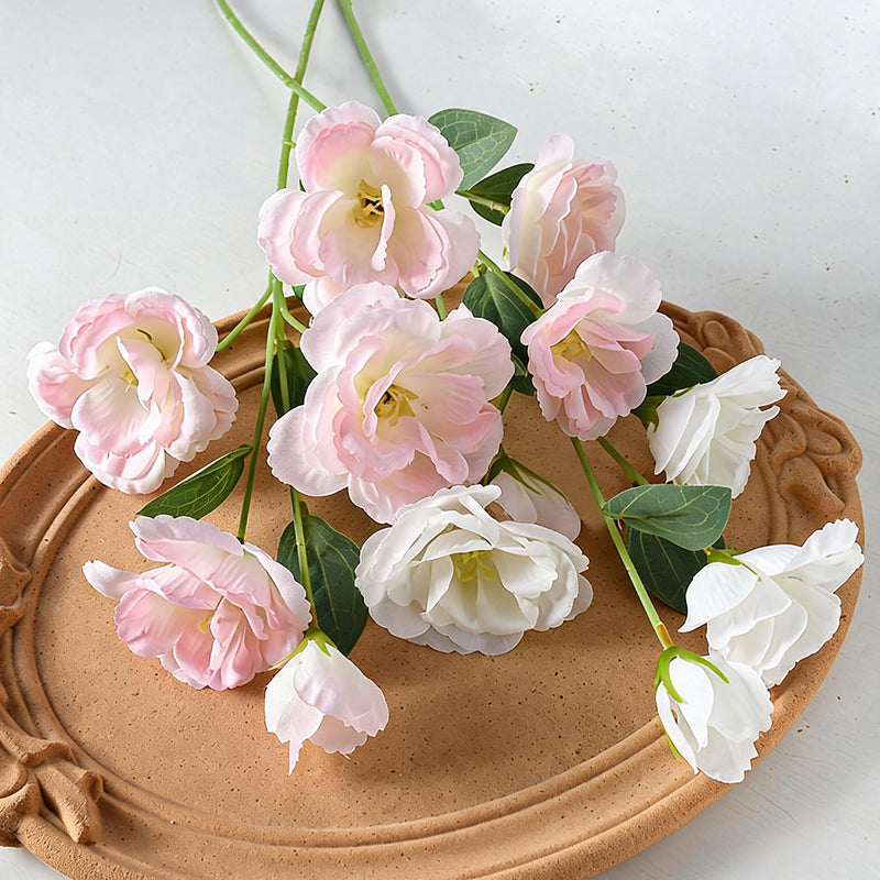 Artificial Lisianthus Bush, Silk Flowers, 22" Tall, 4 Blooms, Perfect for Weddings, Home Decor, and Events