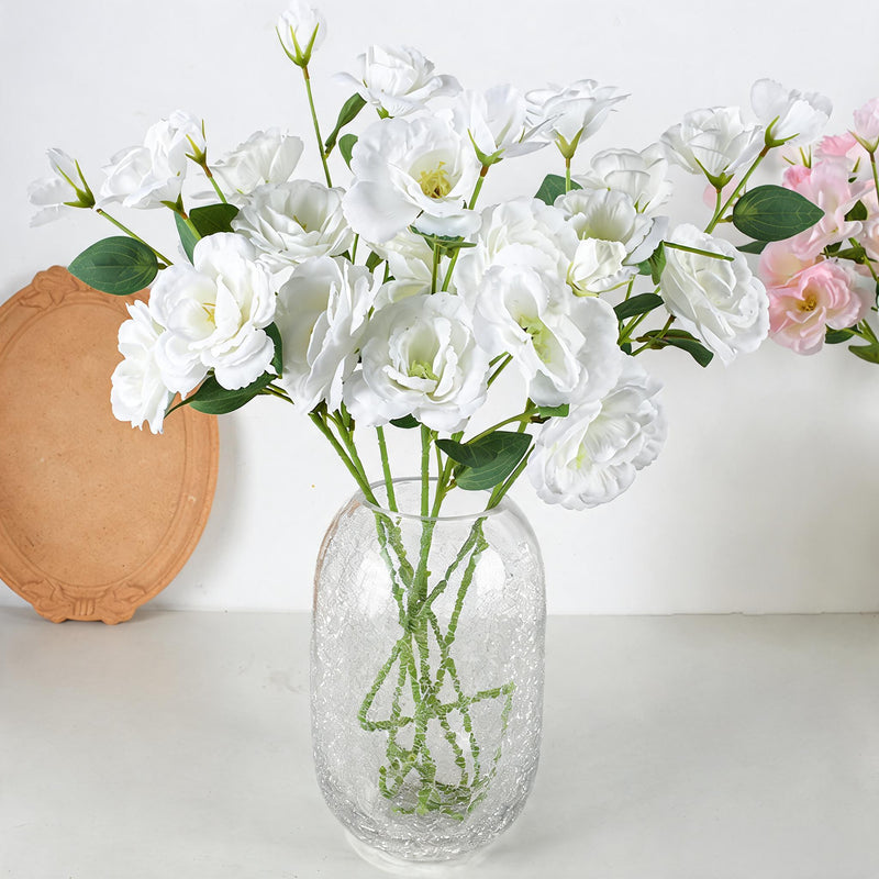 Artificial Lisianthus Bush, Silk Flowers, 22" Tall, 4 Blooms, Perfect for Weddings, Home Decor, and Events