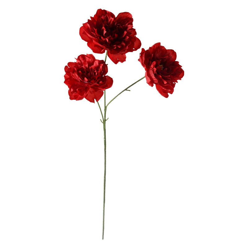 Artificial Peony Bush, 3 Blooms, 26" Tall, Wedding & Home Decor, Allergy-Free, Pet-Safe, Plastic, Bulk Discounts Available