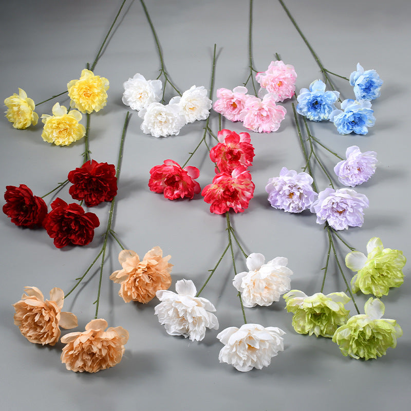 Artificial Peony Bush, 3 Blooms, 26" Tall, Wedding & Home Decor, Allergy-Free, Pet-Safe, Plastic, Bulk Discounts Available