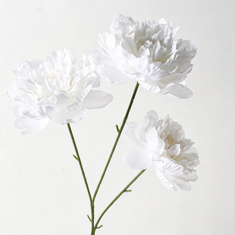Artificial Peony Bush, 3 Blooms, 26" Tall, Wedding & Home Decor, Allergy-Free, Pet-Safe, Plastic, Bulk Discounts Available