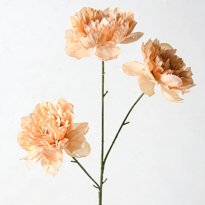 Artificial Peony Bush, 3 Blooms, 26" Tall, Wedding & Home Decor, Allergy-Free, Pet-Safe, Plastic, Bulk Discounts Available