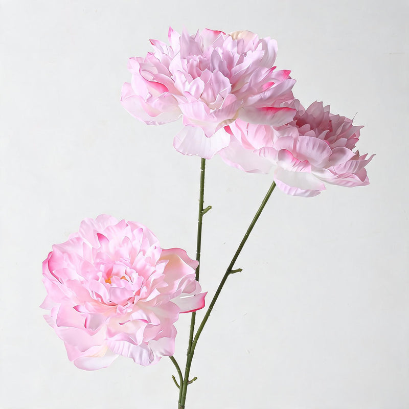 Artificial Peony Bush, 3 Blooms, 26" Tall, Wedding & Home Decor, Allergy-Free, Pet-Safe, Plastic, Bulk Discounts Available