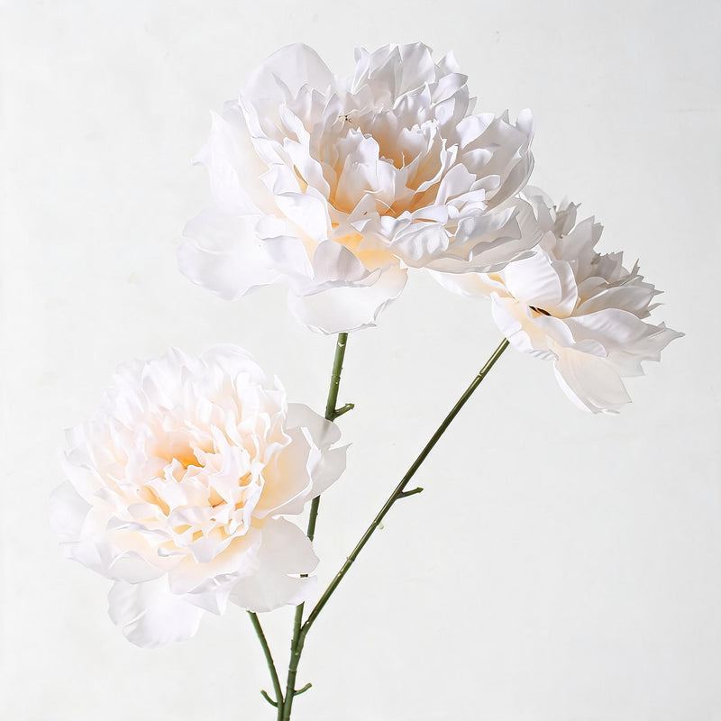 Artificial Peony Bush, 3 Blooms, 26" Tall, Wedding & Home Decor, Allergy-Free, Pet-Safe, Plastic, Bulk Discounts Available
