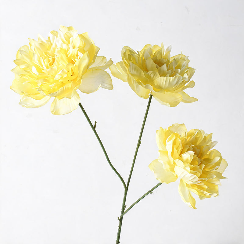 Artificial Peony Bush, 3 Blooms, 26" Tall, Wedding & Home Decor, Allergy-Free, Pet-Safe, Plastic, Bulk Discounts Available