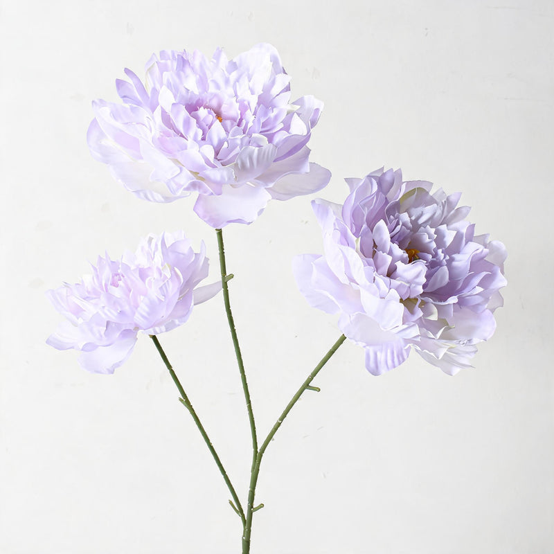 Artificial Peony Bush, 3 Blooms, 26" Tall, Wedding & Home Decor, Allergy-Free, Pet-Safe, Plastic, Bulk Discounts Available