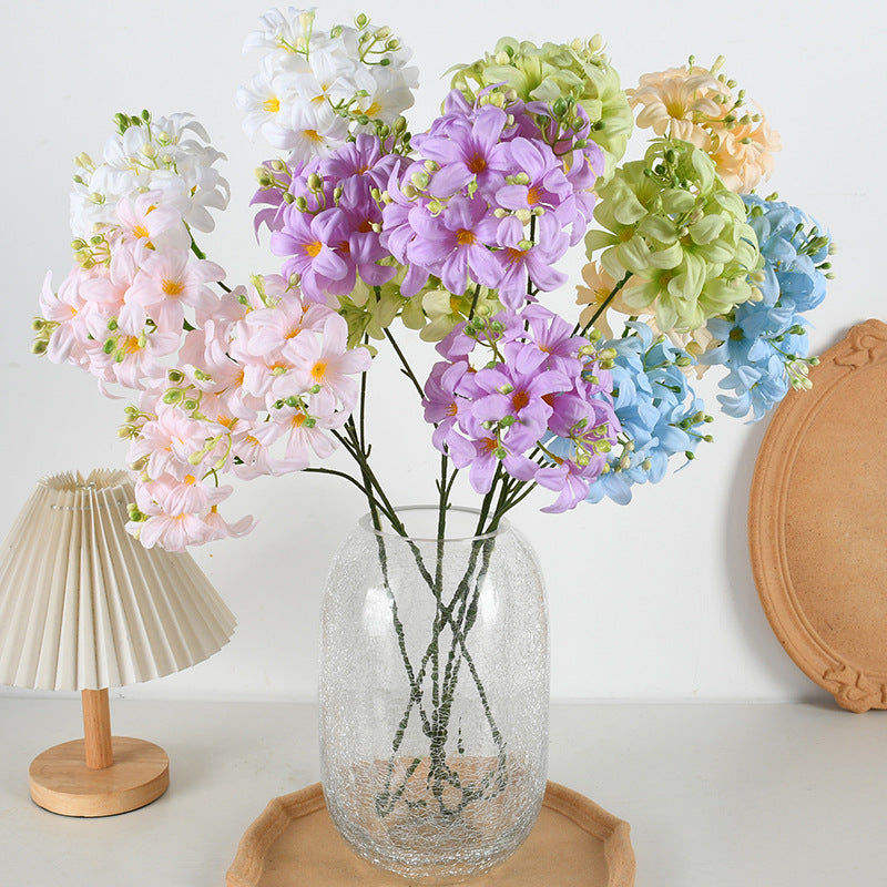Artificial Hydrangea Bush, 3 Blooms, 28" Tall, Silk Flower for Wedding Decor, Indoor Arrangements, DIY Events