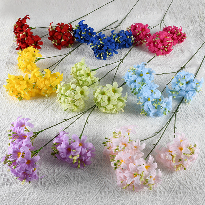 Artificial Hydrangea Bush, 3 Blooms, 28" Tall, Silk Flower for Wedding Decor, Indoor Arrangements, DIY Events