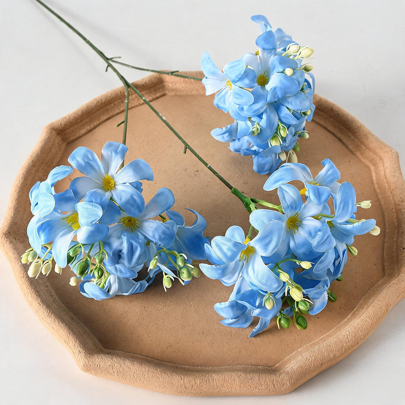 Artificial Hydrangea Bush, 3 Blooms, 28" Tall, Silk Flower for Wedding Decor, Indoor Arrangements, DIY Events