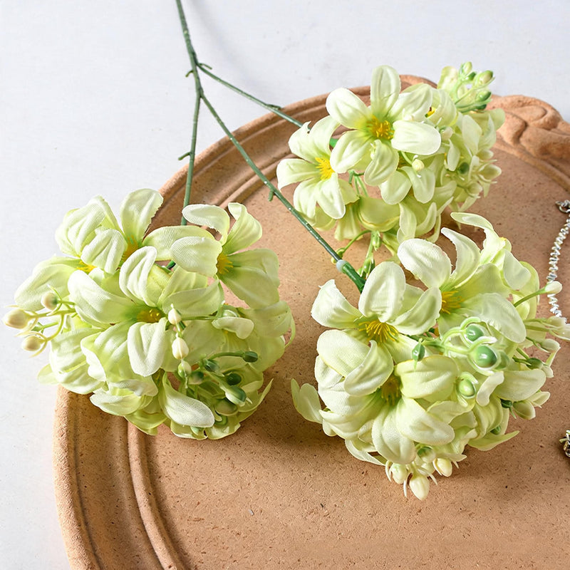 Artificial Hydrangea Bush, 3 Blooms, 28" Tall, Silk Flower for Wedding Decor, Indoor Arrangements, DIY Events