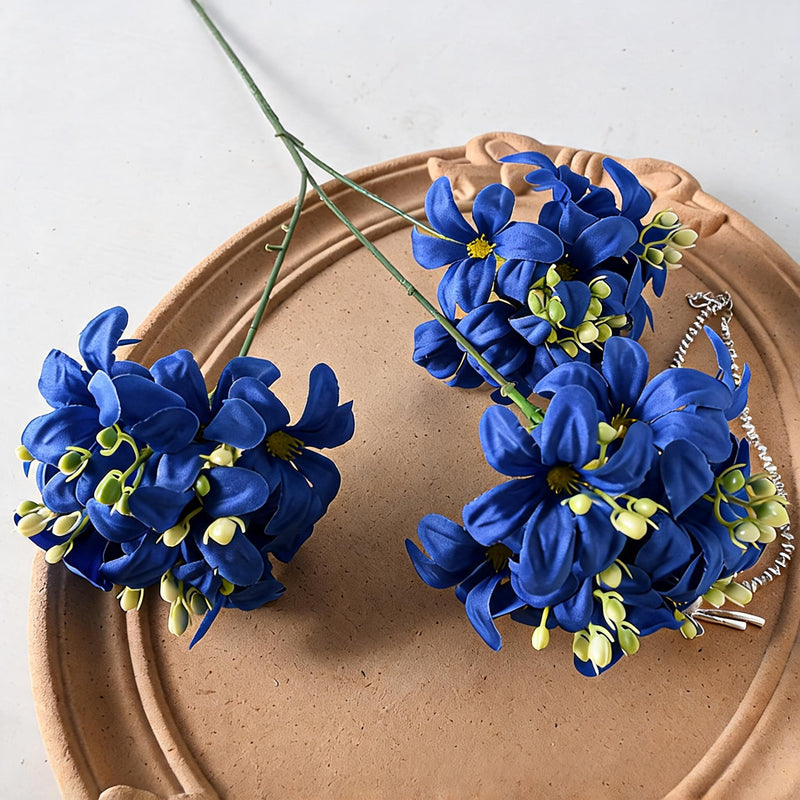 Artificial Hydrangea Bush, 3 Blooms, 28" Tall, Silk Flower for Wedding Decor, Indoor Arrangements, DIY Events