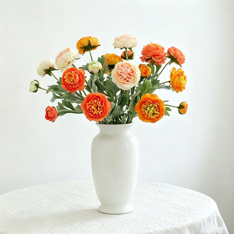 Premium Artificial Lotus Flower Bouquet, 3-Bloom Bush, 20" Tall, Silk Wedding Decor, Indoor Floral Arrangement