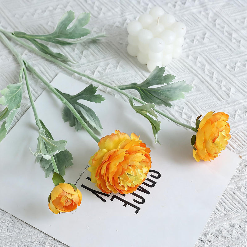 Premium Artificial Lotus Flower Bouquet, 3-Bloom Bush, 20" Tall, Silk Wedding Decor, Indoor Floral Arrangement