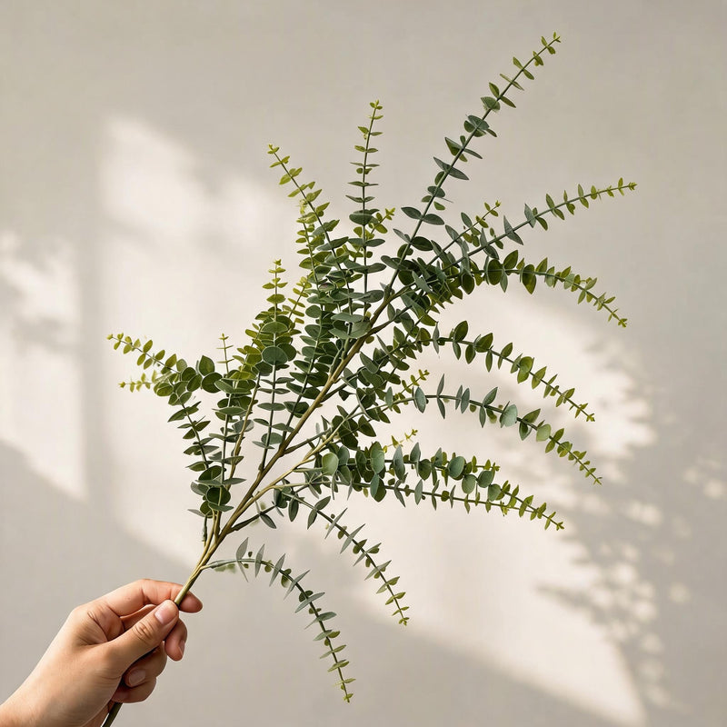 Artificial Eucalyptus Bush, 31" Tall, Realistic Faux Greenery for Home Decor, Weddings, and Events