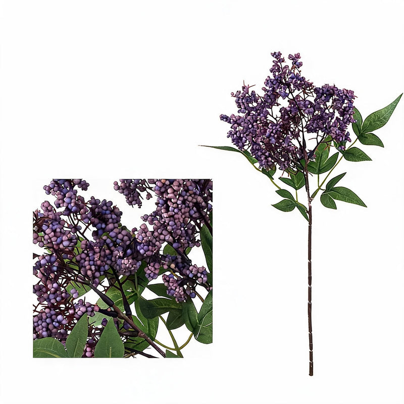Artificial Nandina Berries, 16" Bush Stems, Realistic Fake Foliage for Vase Arrangements, Wedding Centerpieces & Home Decor