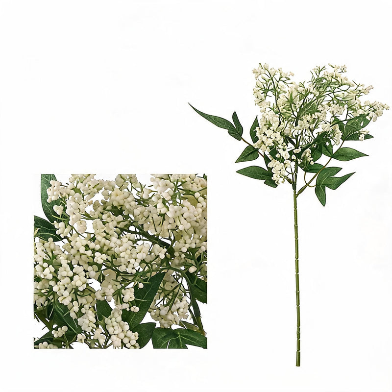 Artificial Nandina Berries, 16" Bush Stems, Realistic Fake Foliage for Vase Arrangements, Wedding Centerpieces & Home Decor