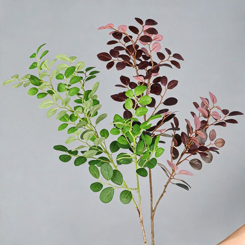 Artificial Red Loropetalum Leaves, 2 Stems per Pack, 26" Tall, Plastic, Indoor Decor for Home, Office, or Events