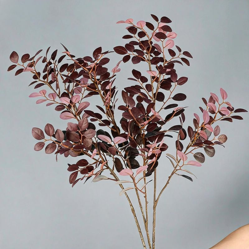Artificial Red Loropetalum Leaves, 2 Stems per Pack, 26" Tall, Plastic, Indoor Decor for Home, Office, or Events