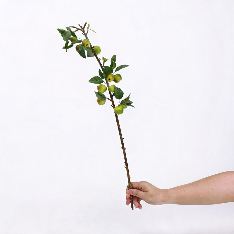 Artificial Green Apple Branch, Single Stem, 24", Plastic, Home Decor, Wedding & Event Styling