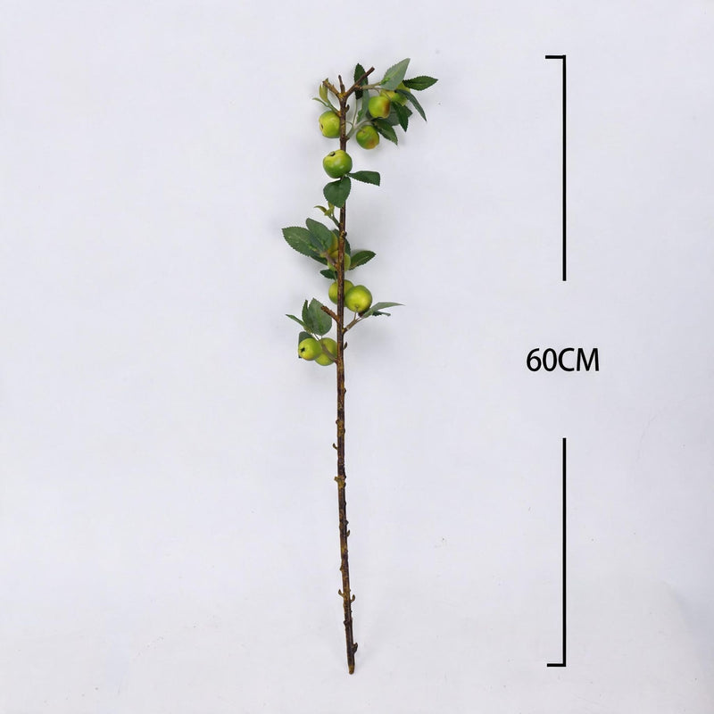 Artificial Green Apple Branch, Single Stem, 24", Plastic, Home Decor, Wedding & Event Styling