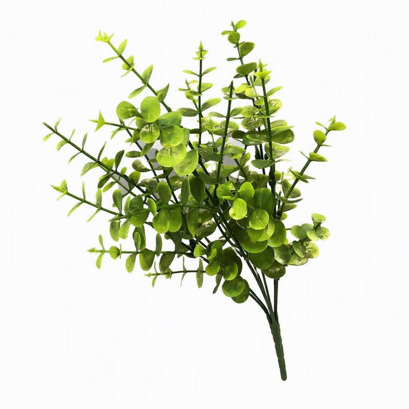 Artificial Eucalyptus Bush, 12" Tall, Realistic Fake Greenery for Home Decor, Weddings, Offices, and Events, Allergy & Pet Safe, Zero Maintenance