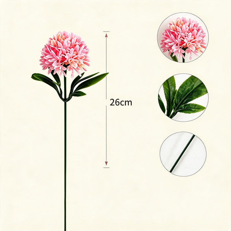 Single Stem Artificial Hydrangea & Dandelion Flowers, 10" Height, Pack of 10, Perfect for Wedding Decor, Home Arrangements, DIY Projects