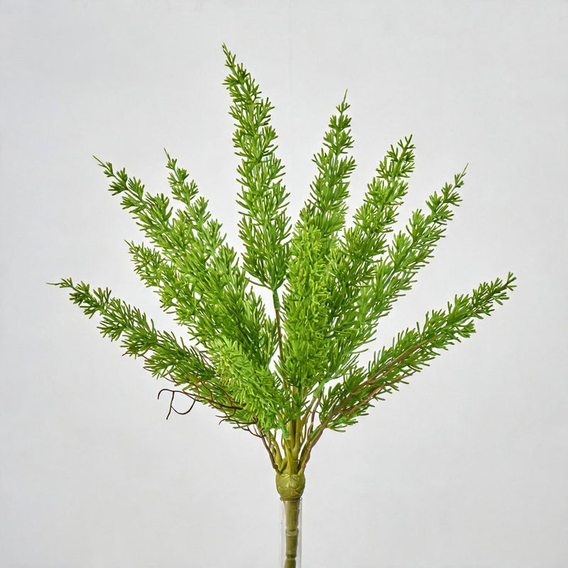20" Artificial Asparagus Fern Bush, 12 Stems, Realistic Faux Greenery for Home Decor, Wedding Arrangements, and Office Spaces