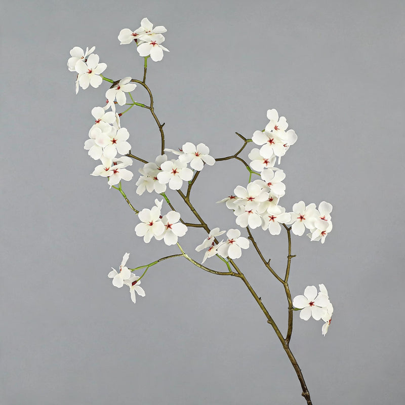 Artificial Pear Blossom Branch, 30" Single Stem, Pink & White, Modern Silk Floral Decor for Home, Office, Wedding, or Commercial Displays