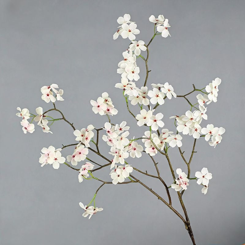 Artificial Pear Blossom Branch, 30" Single Stem, Pink & White, Modern Silk Floral Decor for Home, Office, Wedding, or Commercial Displays