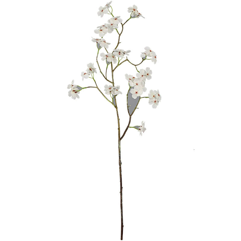 Artificial Pear Blossom Branch, 30" Single Stem, Pink & White, Modern Silk Floral Decor for Home, Office, Wedding, or Commercial Displays