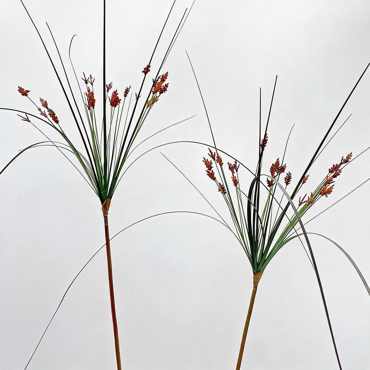 Artificial Umbrella Grass Fountain Grass Stems, Set of 2, 53" Tall, Modern Home Decor, Office, Hotel, or Commercial Space Decoration, Indoor Use