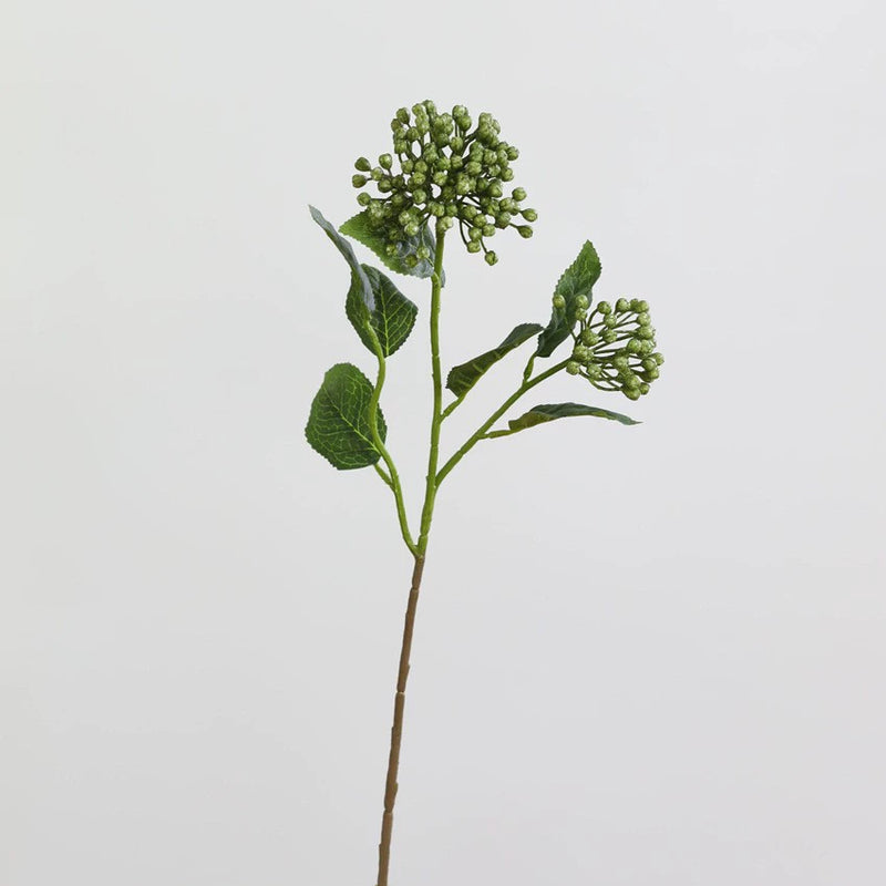 Artificial Hydrangea Stem, Single Stem with 2 Blooms, 21" Height, Silk Flower for Home Decor, Wedding Arrangements, and Commercial Displays