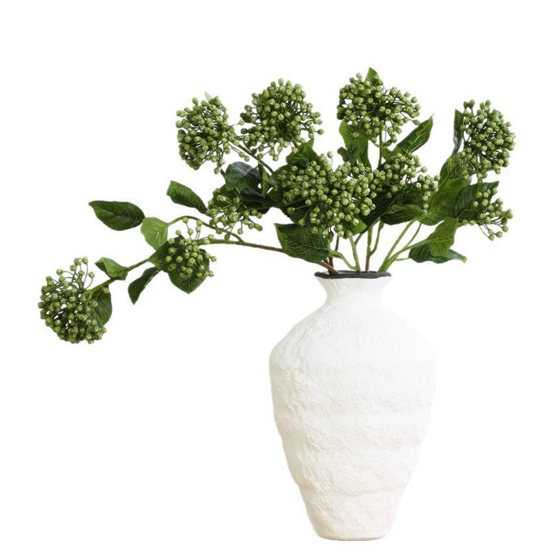Artificial Hydrangea Stem, Single Stem with 2 Blooms, 21" Height, Silk Flower for Home Decor, Wedding Arrangements, and Commercial Displays