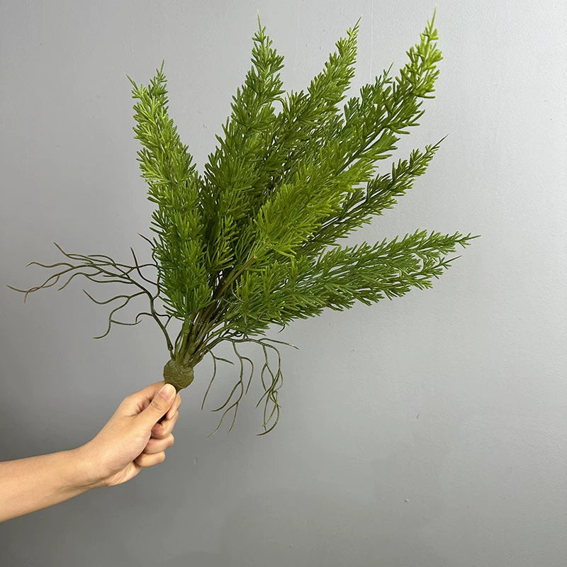 Artificial Foxtail Fern Bush, Persian Fern Faux Green Plant, 22" Tall, Indoor/Outdoor Decor, Wedding, Office, Restaurant, Allergy & Pet Safe