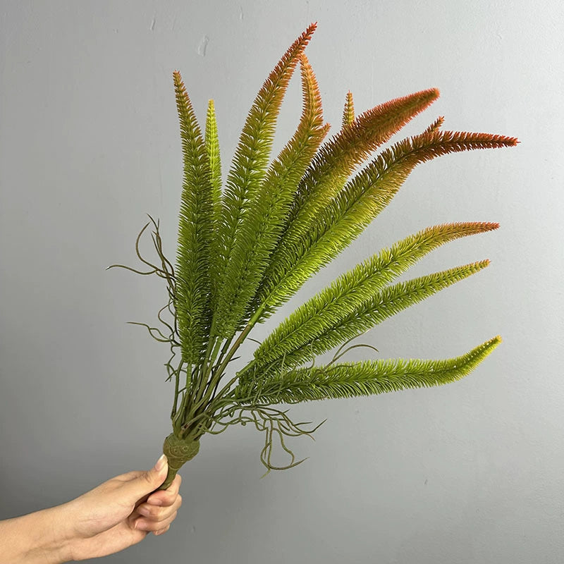Artificial Foxtail Fern Bush, Persian Fern Faux Green Plant, 22" Tall, Indoor/Outdoor Decor, Wedding, Office, Restaurant, Allergy & Pet Safe