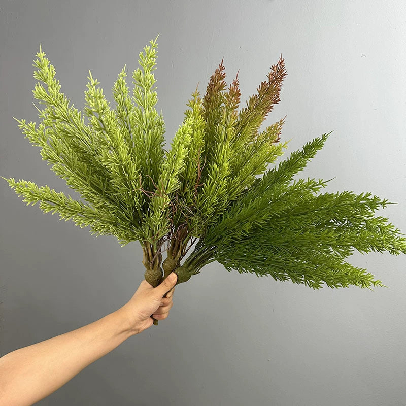 Artificial Foxtail Fern Bush, Persian Fern Faux Green Plant, 22" Tall, Indoor/Outdoor Decor, Wedding, Office, Restaurant, Allergy & Pet Safe