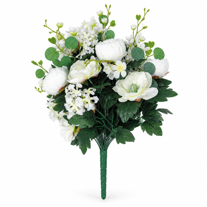 Artificial Peony Bush with 24 Blooms, 22" Tall, Wedding Decor, Home Arrangement, DIY Floral Projects