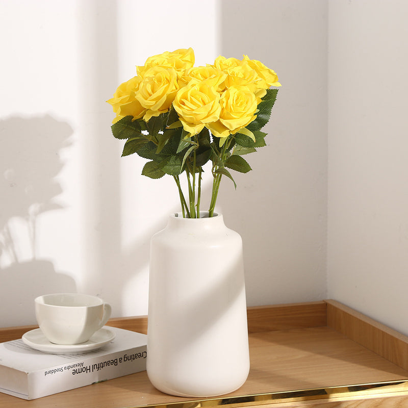 Artificial Rose Single Stem, 20 Inches Tall, 2.76 Inches Bloom, Silk Fabric, Set of 10, Wedding, Home Decor, Valentine's Day