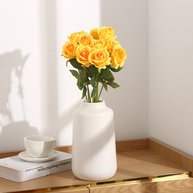 Artificial Rose Single Stem, 20 Inches Tall, 2.76 Inches Bloom, Silk Fabric, Set of 10, Wedding, Home Decor, Valentine's Day