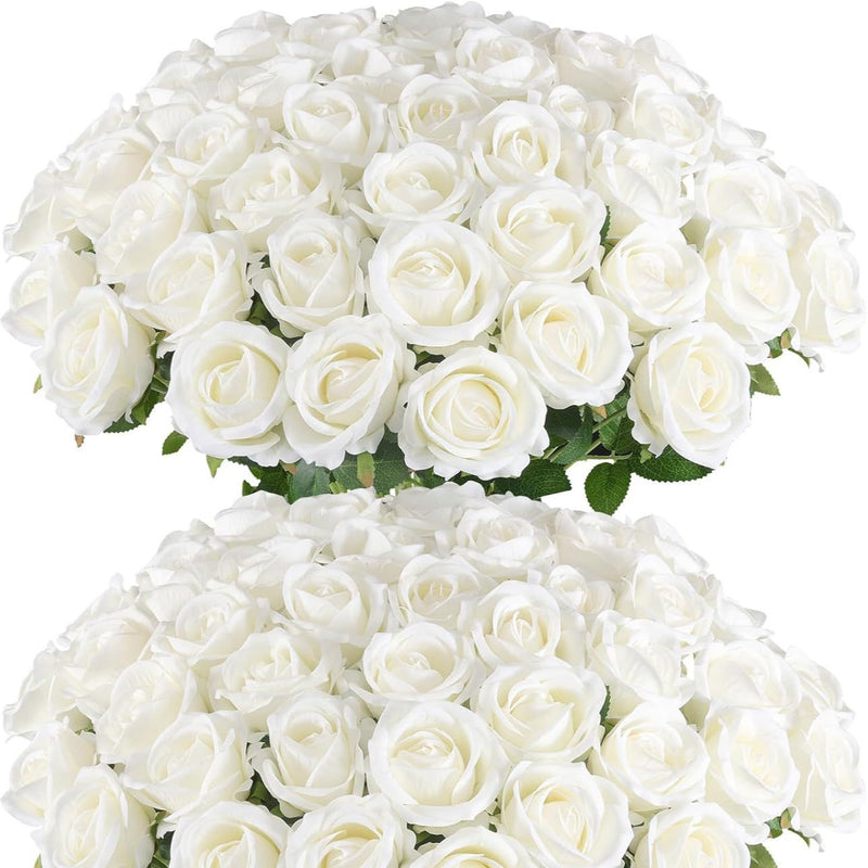 Artificial Rose Single Stem, 20 Inches Tall, 2.76 Inches Bloom, Silk Fabric, Set of 10, Wedding, Home Decor, Valentine's Day