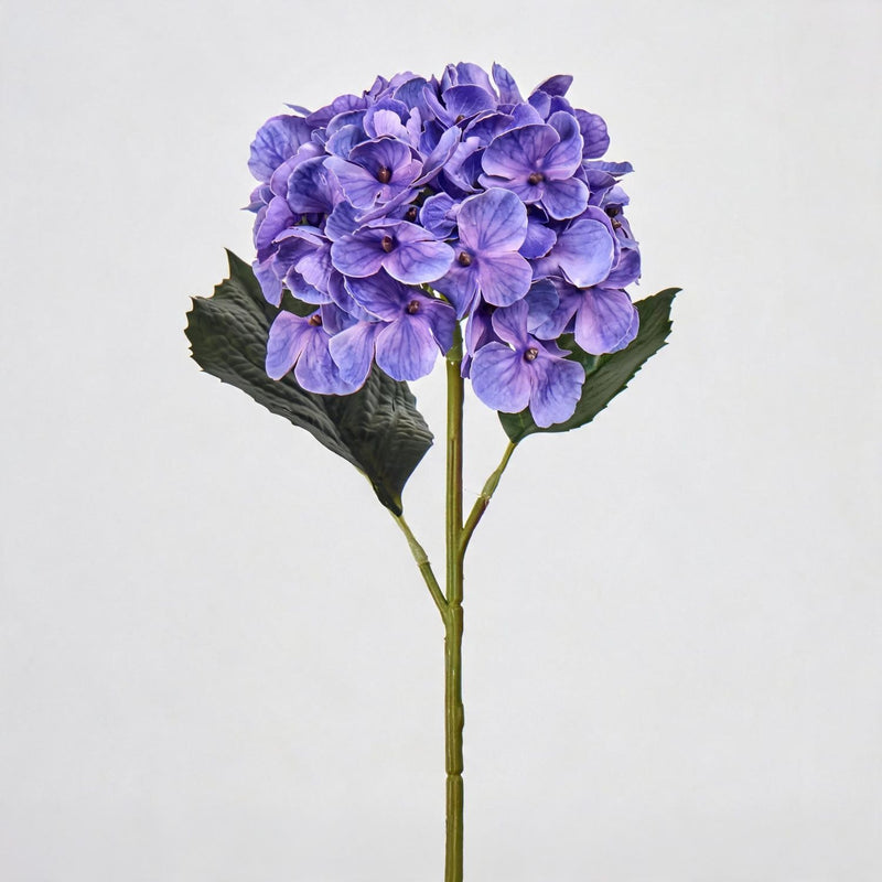 Artificial Hydrangea Single Stem, 16" Tall with 6" Bloom Head, Wedding & Event Decor, Indoor Use