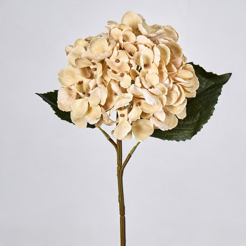 Artificial Hydrangea Single Stem, 16" Tall with 6" Bloom Head, Wedding & Event Decor, Indoor Use