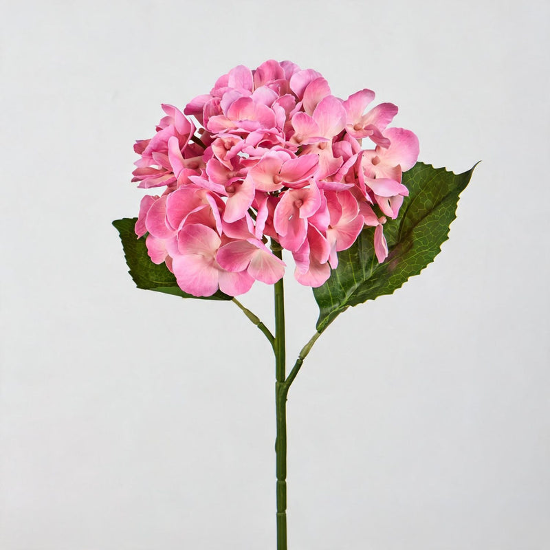 Artificial Hydrangea Single Stem, 16" Tall with 6" Bloom Head, Wedding & Event Decor, Indoor Use